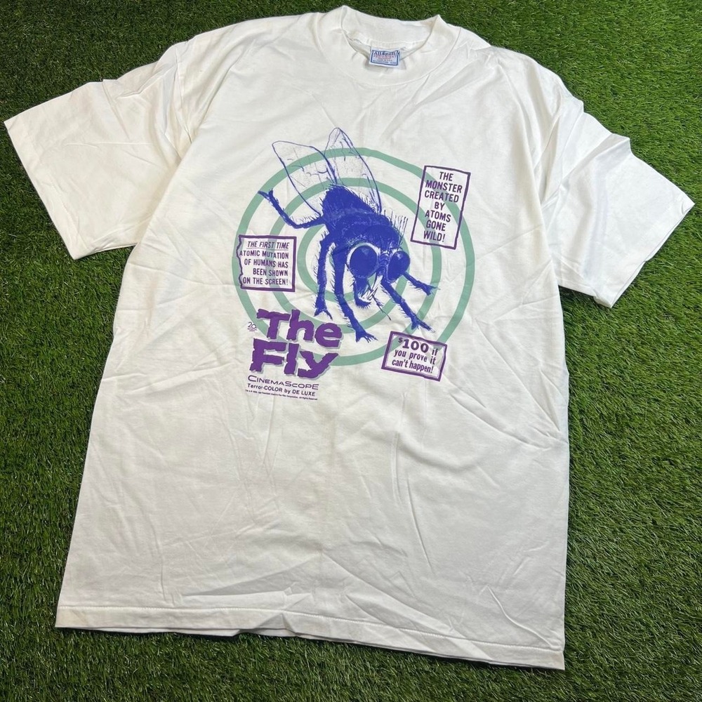VTG 1986 The Fly Movie T Shirt All Sport XL Atomic Mutation Horror Rare Single